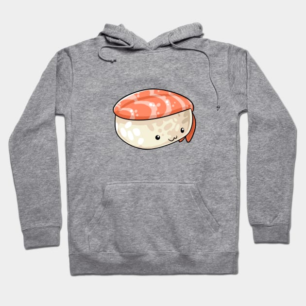 Kawaii food shrimp nigiri Japanese style Hoodie by Japanese Designs